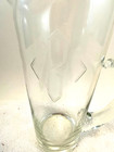 Vtg Glass Martini Cocktail Pitcher W  Handle Etched Initial Letter B 8 5 t