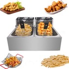 Wyueeee 12l Commercial Stainless Steel Electric Deep Fryer Dual Tank 5000w