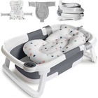 Foldable Baby Bath Tub Shower Bath Tub With Pad Portable Bathtub