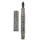  A6 Piston Fountain Pen Soft Nib Hollow Skeleton   Resin Jet Black Extra Fine