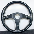 Genuine Momo Corsa 345mm Leather Steering Wheel Red Stitching W  Horn Button