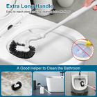 Toilet Brush   Holder Japanese Style Curved Compact Deep Cleaning Toilet Brush