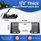 1 2  Hd Skid Steer Quick Tach Attachment Mount Plate   Conversion Adapter Latch