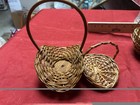 Vintage Wicker Baskets Set Of 5 - Excellent Unused 3 Round 2 Oval