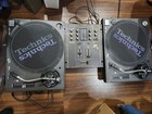 Technics Sl-1200mk5 Black Pair And Sh-ex1200 Dj Turntable   Mixer Tested Working