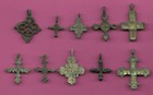 Lot Of 10 Russia Bronze Ortodox Cross Ca 1050 11-12th Viking Byzantine 688