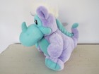 Dan Dee Vtg Purple Teal Green Sitting Dragon Plush Stuffed Animal