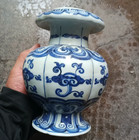 Chinese Collectable Art Hand Blue White Porcelain Flowers Plants Vase