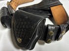 Vintage L   A Leather Basketweave Revolver Holster Police Belt Size 30   Extras