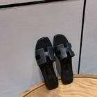 Hermes Oran Slip-on Sandals Women Size Eu39 Black