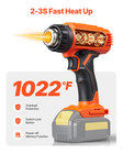 Vevor Cordless Heat Gun Hot Air Gun With Led Light 6 Temperatures   4 Nozzles