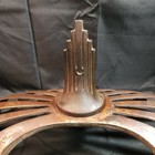 Cast Iron Parlor Stove Topper Art Deco Chrome Heavy Finial        