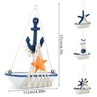 4 Pieces Miniature Sailboat Model Decor  Vintage Nautical Handmade Wooden Sailbo
