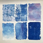 Blue Watercolor Paper Embossed Sheets Collage Junk Journal Scrapbooking