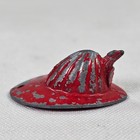 Vintage Cracker Jack Gumball Prize Miniature Metal Fire Fighter Helmet Red 1 In