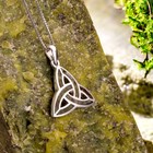 Jewelry Irish Trinity Knot Necklace Silver   Connemara Marble 18  Chain