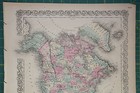 North America Vintage Original Antique 1870 Colton World Atlas Map