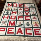 Hand Stitched Applique Christmas Quilt  Approx 50  X  58  Inches  Vintage