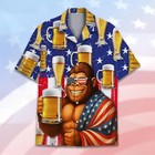 Bigfoot Beer Hawaiian Shirt Unisex  Funny 4th Of July Sasquatch Shirt