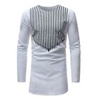 Men s African Dashiki Print White Tribal Shirt Succinct Hippie Top Long Blouse
