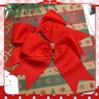 2 Pcs Red Big Cheer Bows 8 Inch Cute Hair Bows Cheerleading Bow Ties For Girl