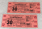 Turandot 1969 Original Tickets Seattle Opera House Birgit Nilsson Ephemera Usa