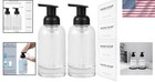 Foaming Soap Dispenser Glass Pump Bottle Bathroom Kitchen Hand Wash 2 Pack