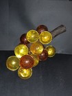 Vintage Lucite Amber And Yellow Grapes Cluster