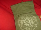 Gaiam Green White Design Canvas Cargo Zip Pocket Yoga Mat Bag Drawstring Top