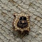 Vintage 10k Gold Zeta Tau Alpha Zta Sorority Badge Pin Seed Pearls