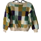 Oeuf 6-7y Colorblock Patchwork Sweater Long Sleeve Eggshell
