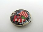 Antique 1892 Hungarian American Pinback Button A m s sz  Usa Flag Shield Eagle