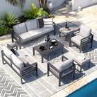 Aecojoy Aluminum Outdoor Furniture Sets Garden Conversation Set Sectional Sofa