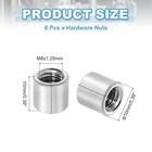 6pcs 304 Stainless Steel M8x1 25mm Round Coupling Nuts  0 39x0 39  odxh 