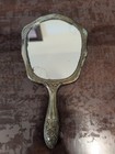 Antique Vintage Beautiful Silver Plated 9    Ornate Vanity Hand Held Mirror Heavy