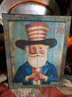 Primitive Folk Antique Vintage Colonial Americana Style Uncle Sam Firework  Sign