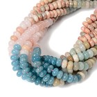 02-multi-color Gemstone Smooth Rondelle Beads Size 5x8mm 15 5   Strand