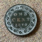 1876 H Canada Large One Cent - 1c - Bronze Canadian Penny - Free Shipping W42