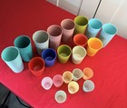 Vtg Tupperware Tumblers Cups Lot 22 Stacking Bell Pastel Retro Mcm 7 9 12 Oz