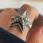 925 Sterling Silver Flower Heart Ring For Women  Handmade Minimalist Jewelry Gif