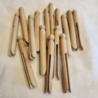 Vintage Wood Clothes Pin Lot 130   Farmhouse Primitive Crafts Round Spring