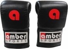 Amber Leather Boxing Bag Gloves For Training   Heavy Bag Work  Pre-curved Fit