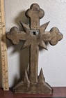 Antique French Tramp Art Crucifix From 1900