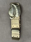 Vintage Gold Fish Scale Belt With Leaf Buckle   Stretchy