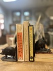 Cast Iron Metal Pig Bookends Antique Country Farmhouse Decor