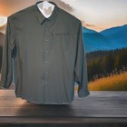 The North Face Fishing Hiking Shirt Mens Xxl Fishing Button Ls Zip Pocket Euc