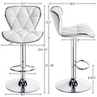 2pcs Home Bar Stools Fashionable Height Adjustable Pu Leather Swivel Bar Chair