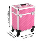 Beauty Travel Rolling Cosmetology Case Professional Makeup Train Case Aluminum