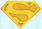 7 8  X 11  Embroidered Christopher Reeve Yellow   Black Superman Cape Logo Patch