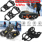 Ice Snow Anti Slip 8 Spikes Grips Grippers Crampons Cleats For Hiking Shoes Boot